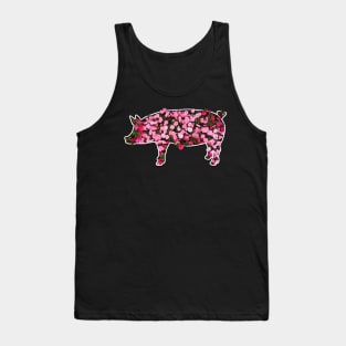 Floral Flower Pig Farmer Gift design Tank Top